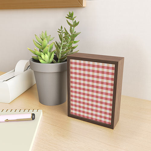 Avenie Cozy Gingham Framed Mini Art Print