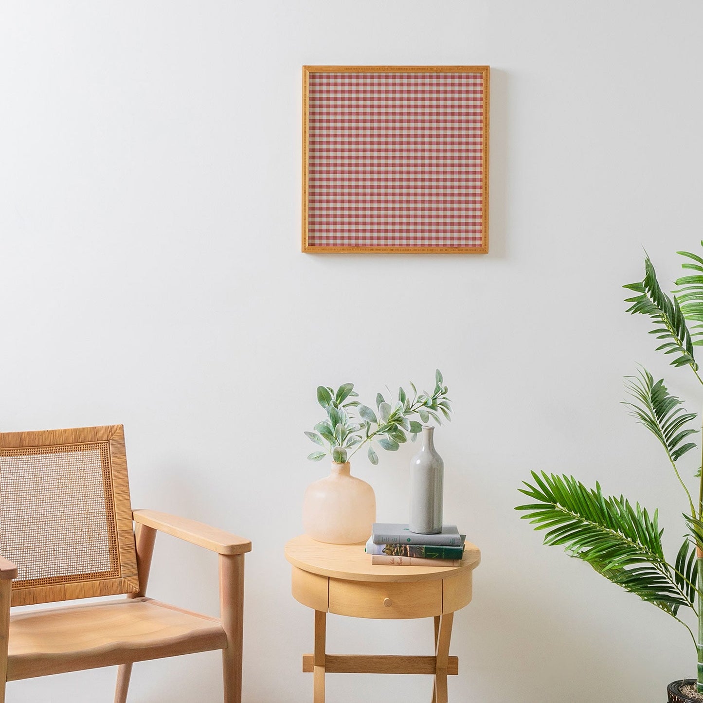 Avenie Cozy Gingham Framed Wall Art