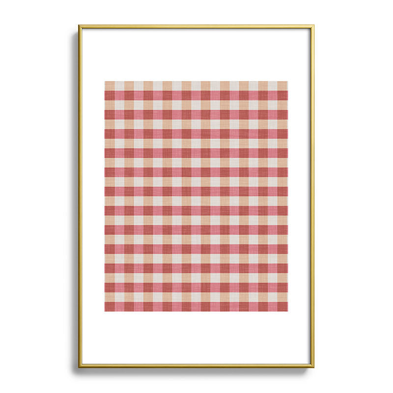 Avenie Cozy Gingham Metal Framed Art Print