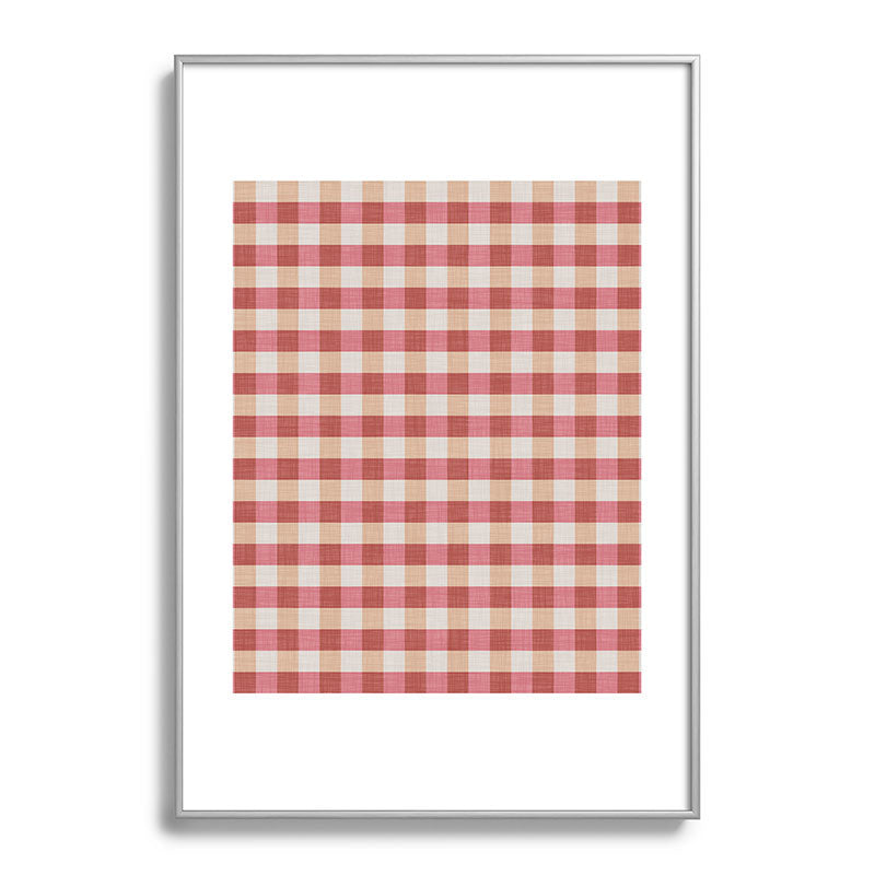 Avenie Cozy Gingham Metal Framed Art Print