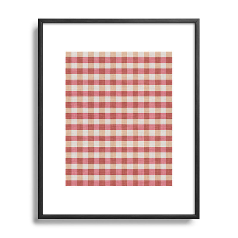 Avenie Cozy Gingham Metal Framed Art Print