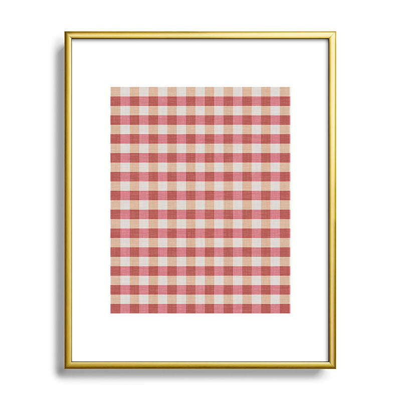 Avenie Cozy Gingham Metal Framed Art Print