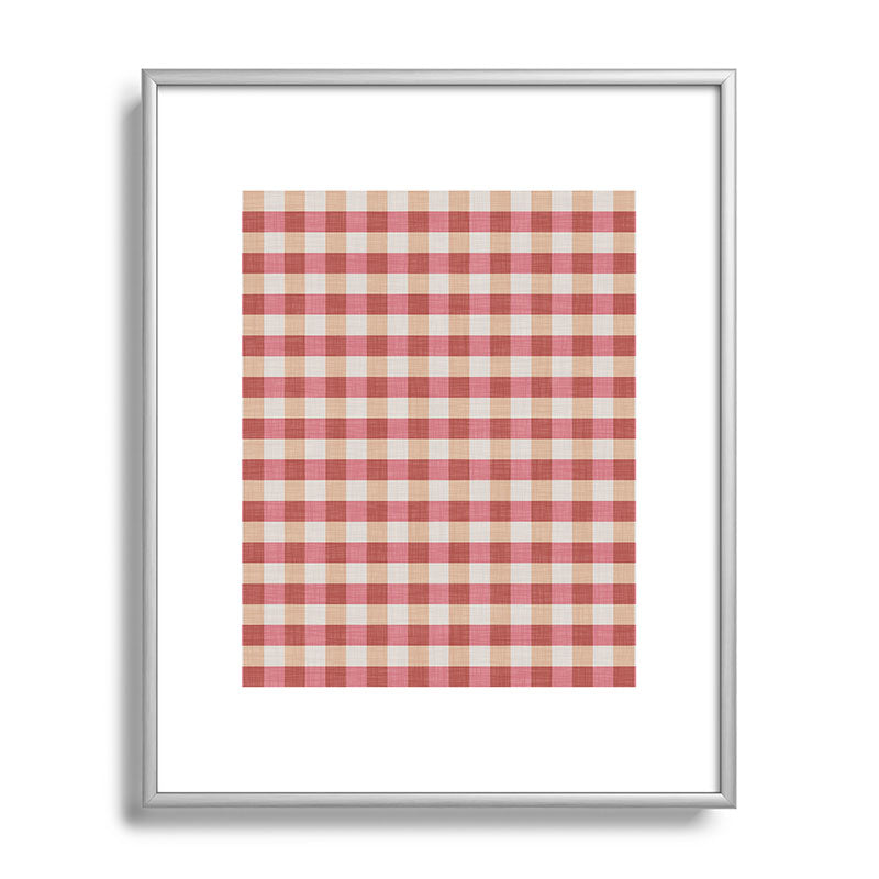 Avenie Cozy Gingham Metal Framed Art Print