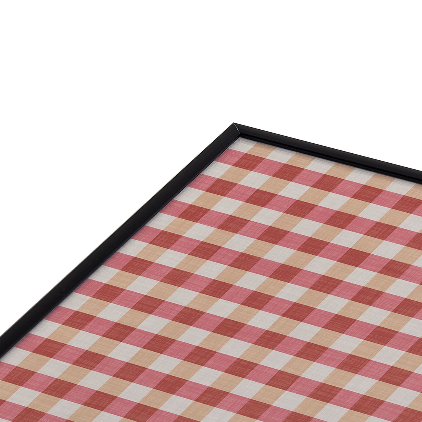 Avenie Cozy Gingham Square Metal Framed Art Print