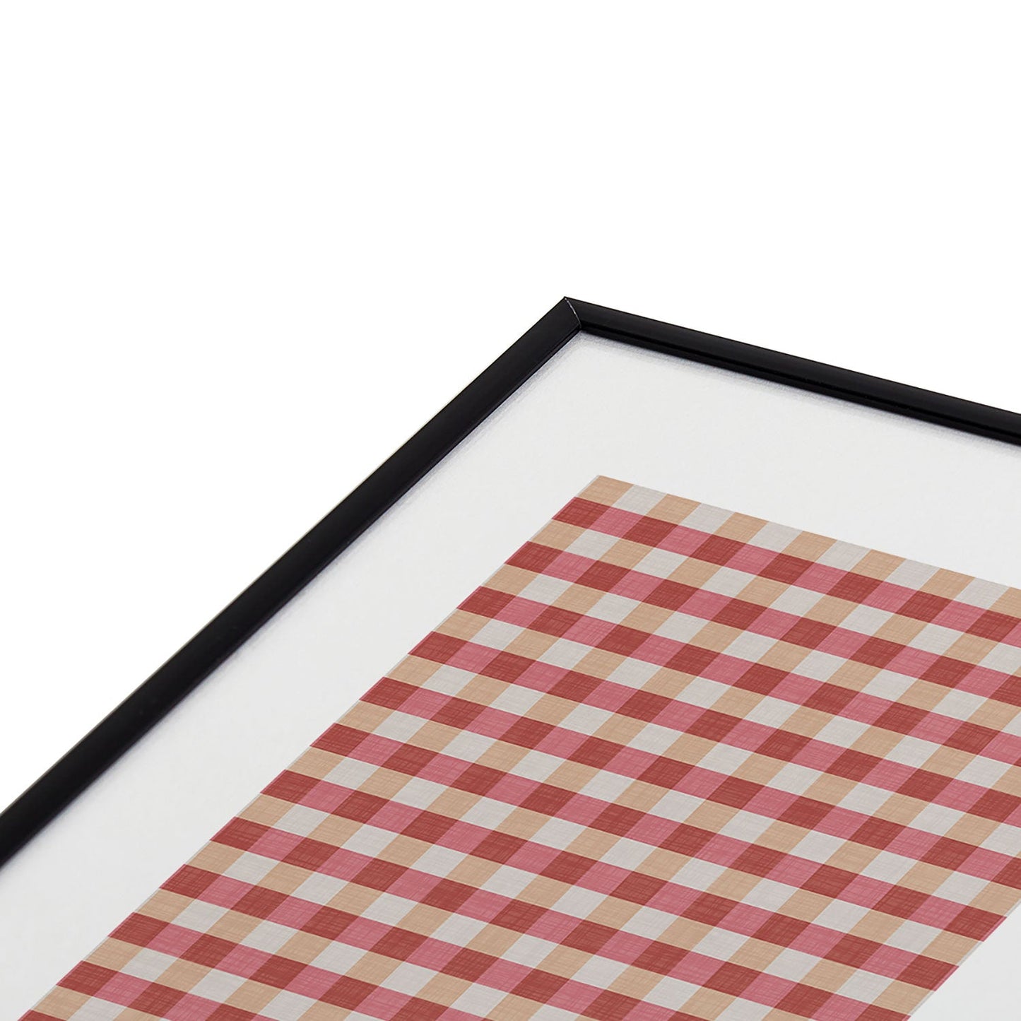 Avenie Cozy Gingham Metal Framed Art Print