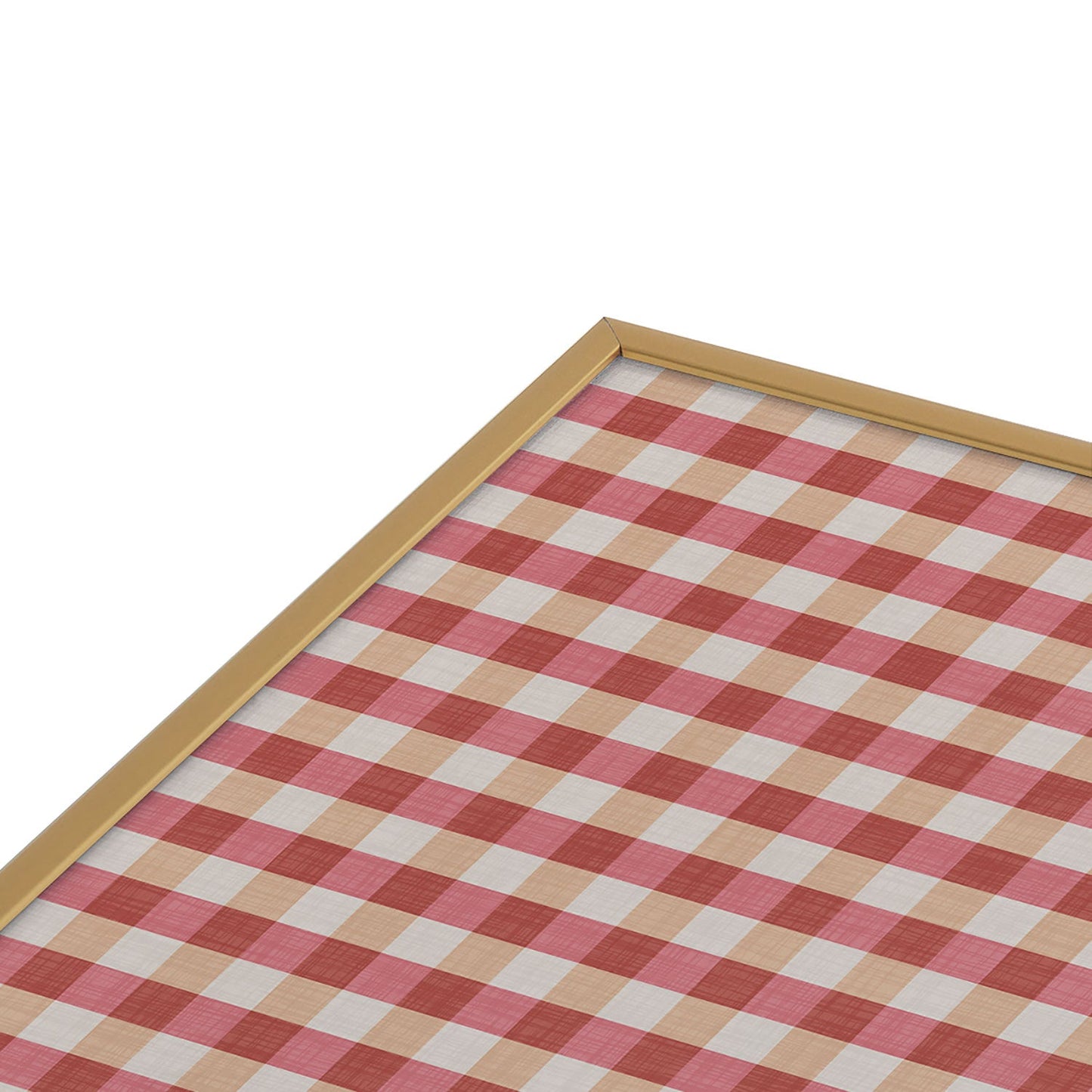 Avenie Cozy Gingham Square Metal Framed Art Print