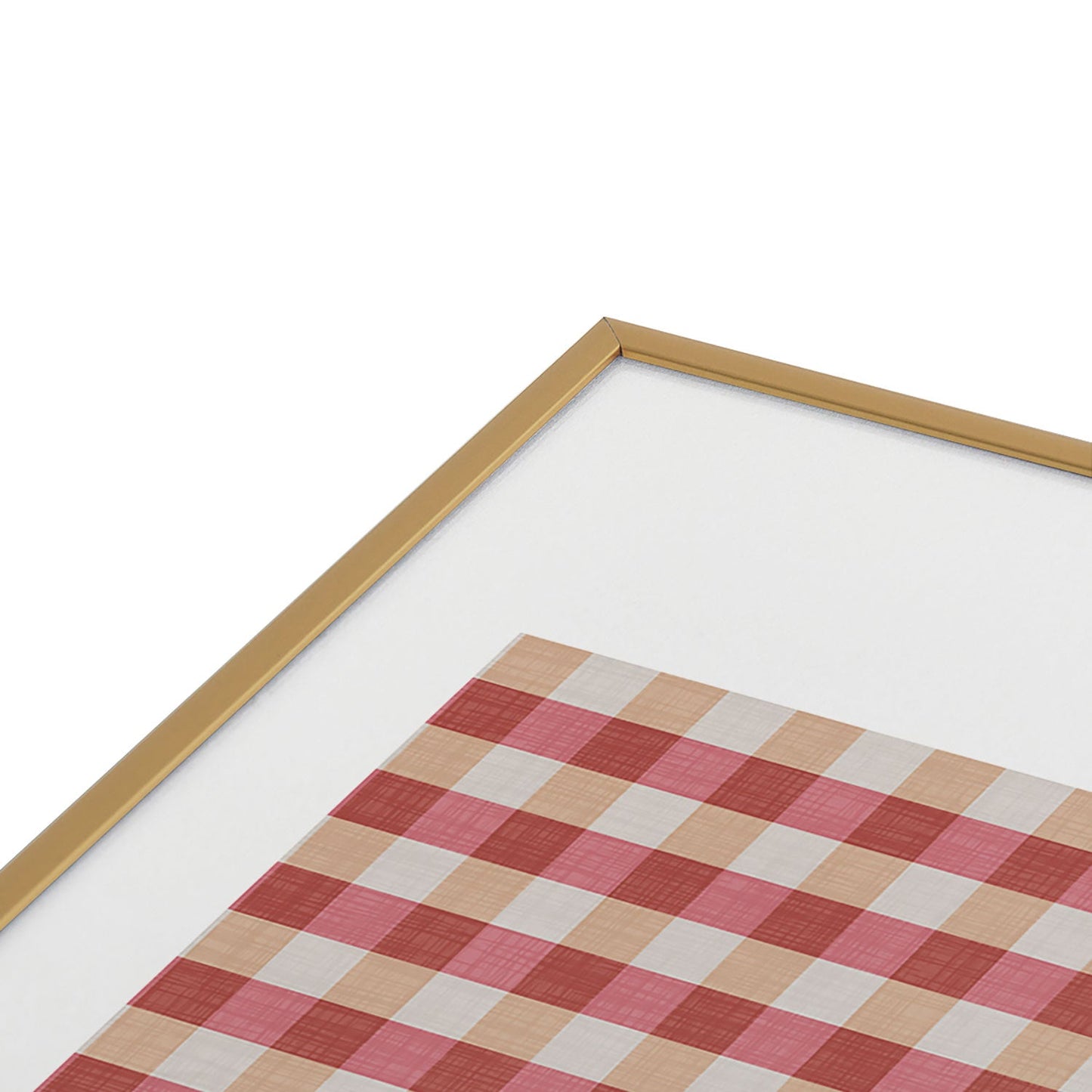 Avenie Cozy Gingham Metal Framed Art Print