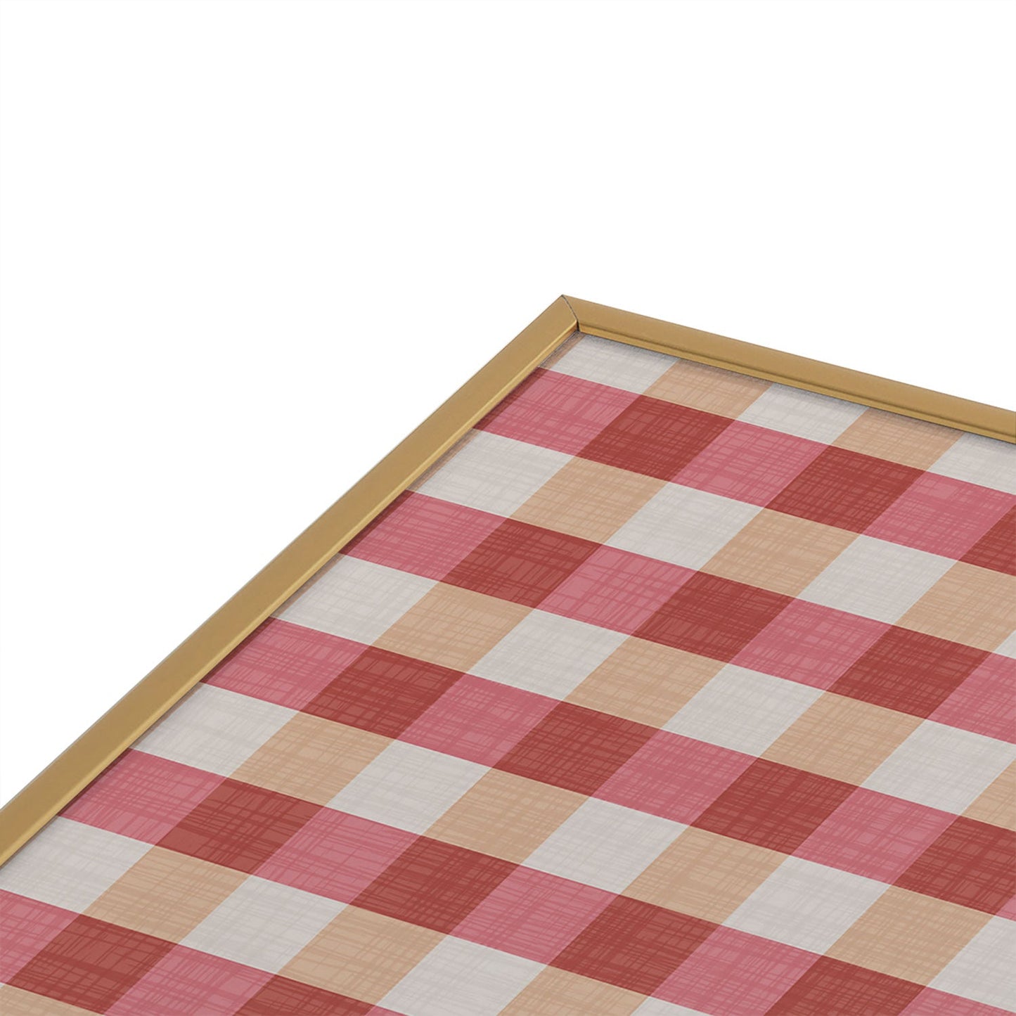 Avenie Cozy Gingham Square Metal Framed Art Print