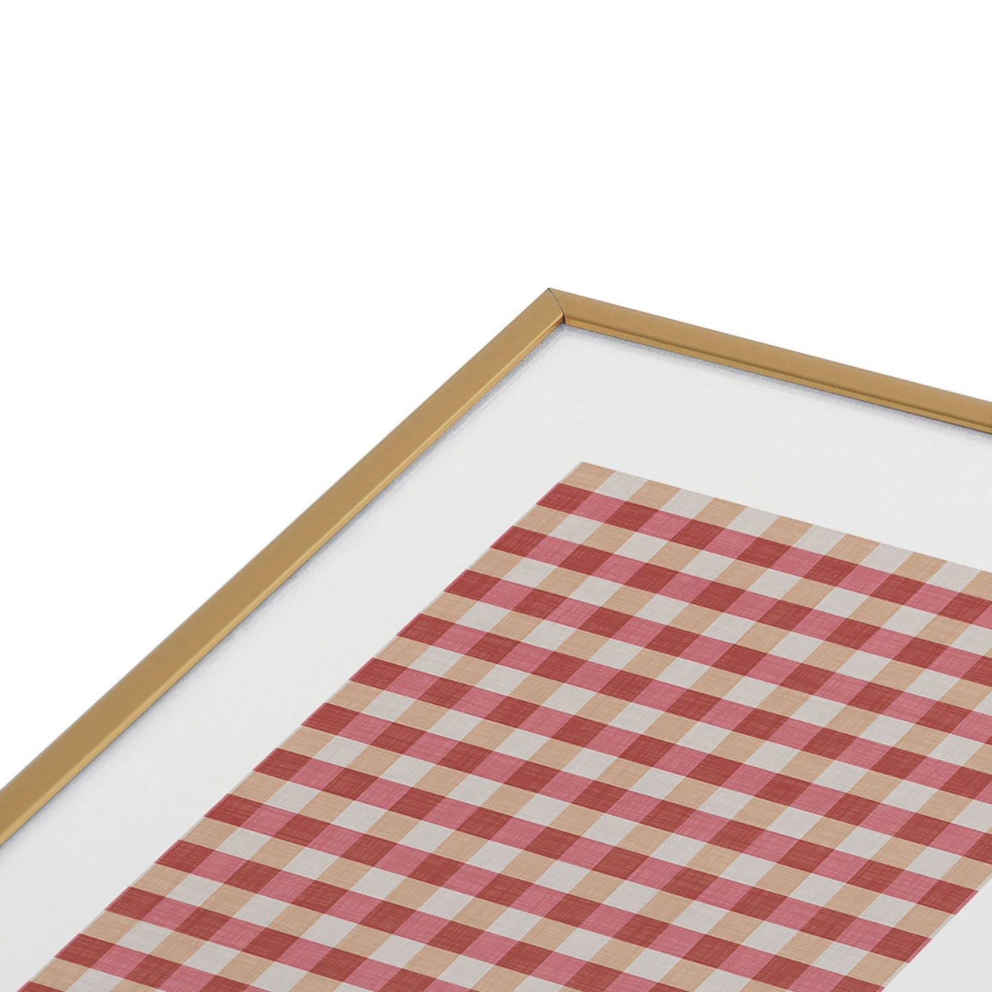 Avenie Cozy Gingham Metal Framed Art Print