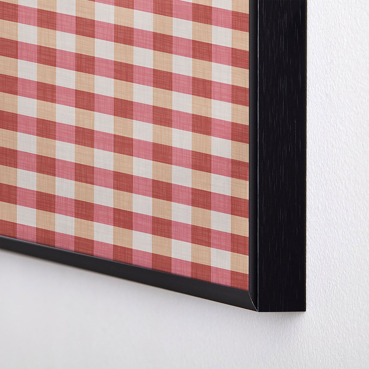 Avenie Cozy Gingham Square Metal Framed Art Print