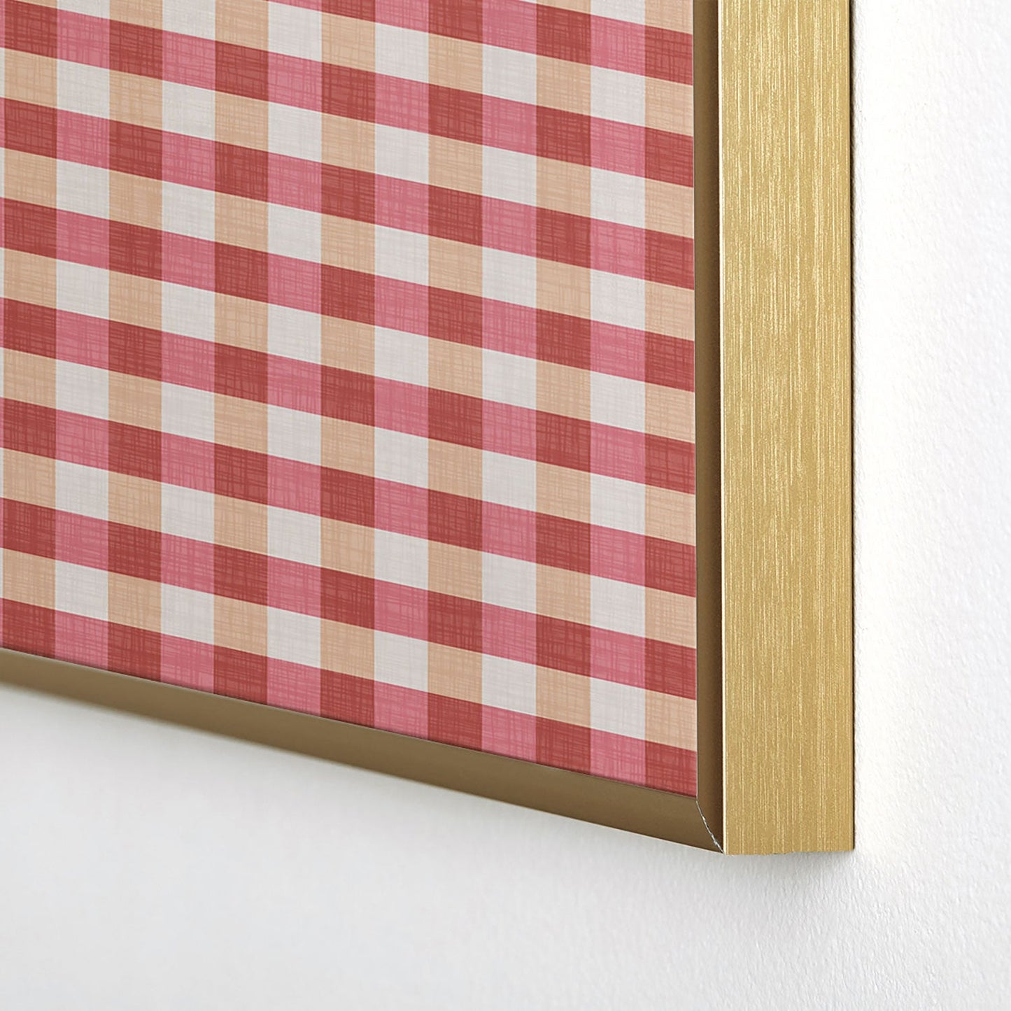 Avenie Cozy Gingham Square Metal Framed Art Print