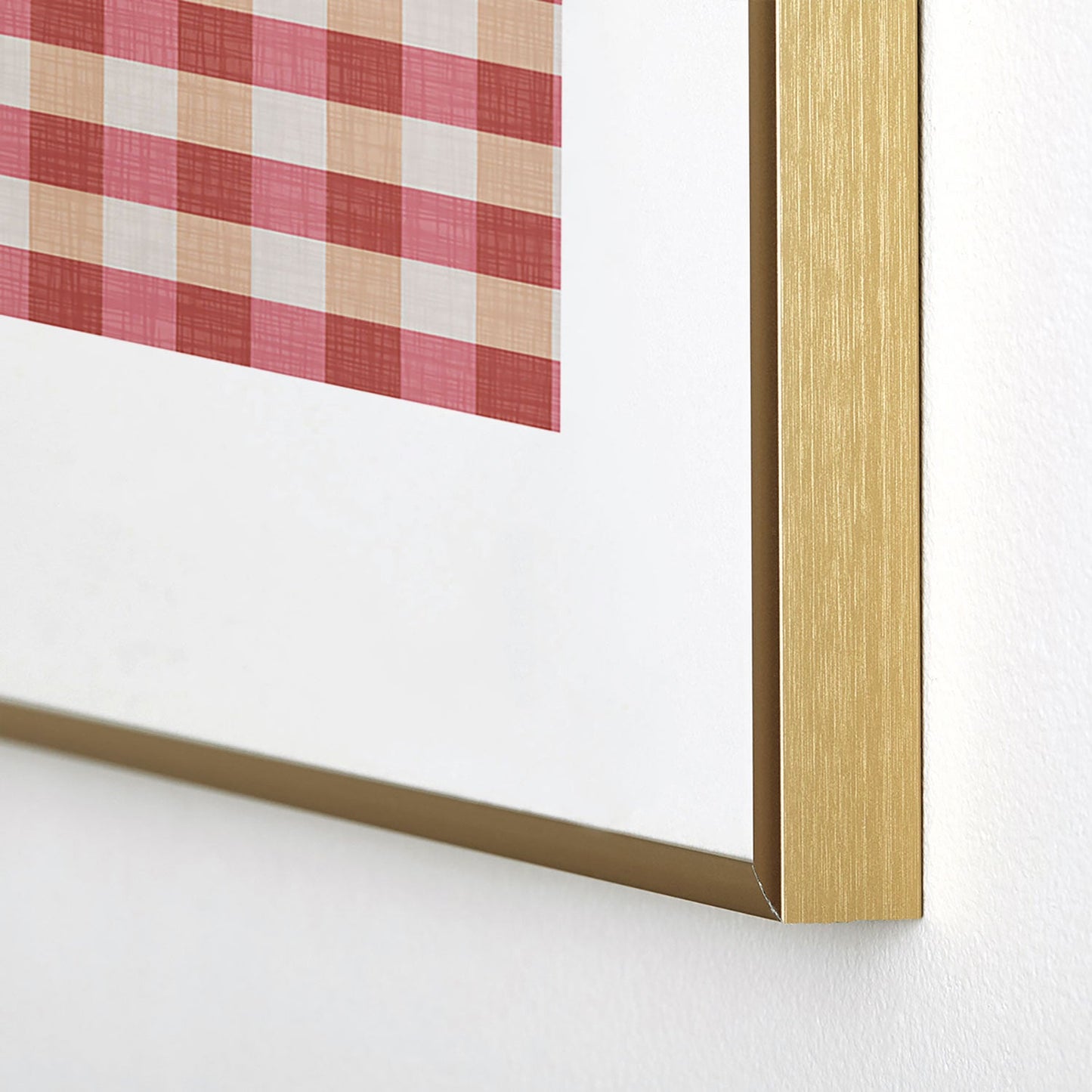 Avenie Cozy Gingham Metal Framed Art Print
