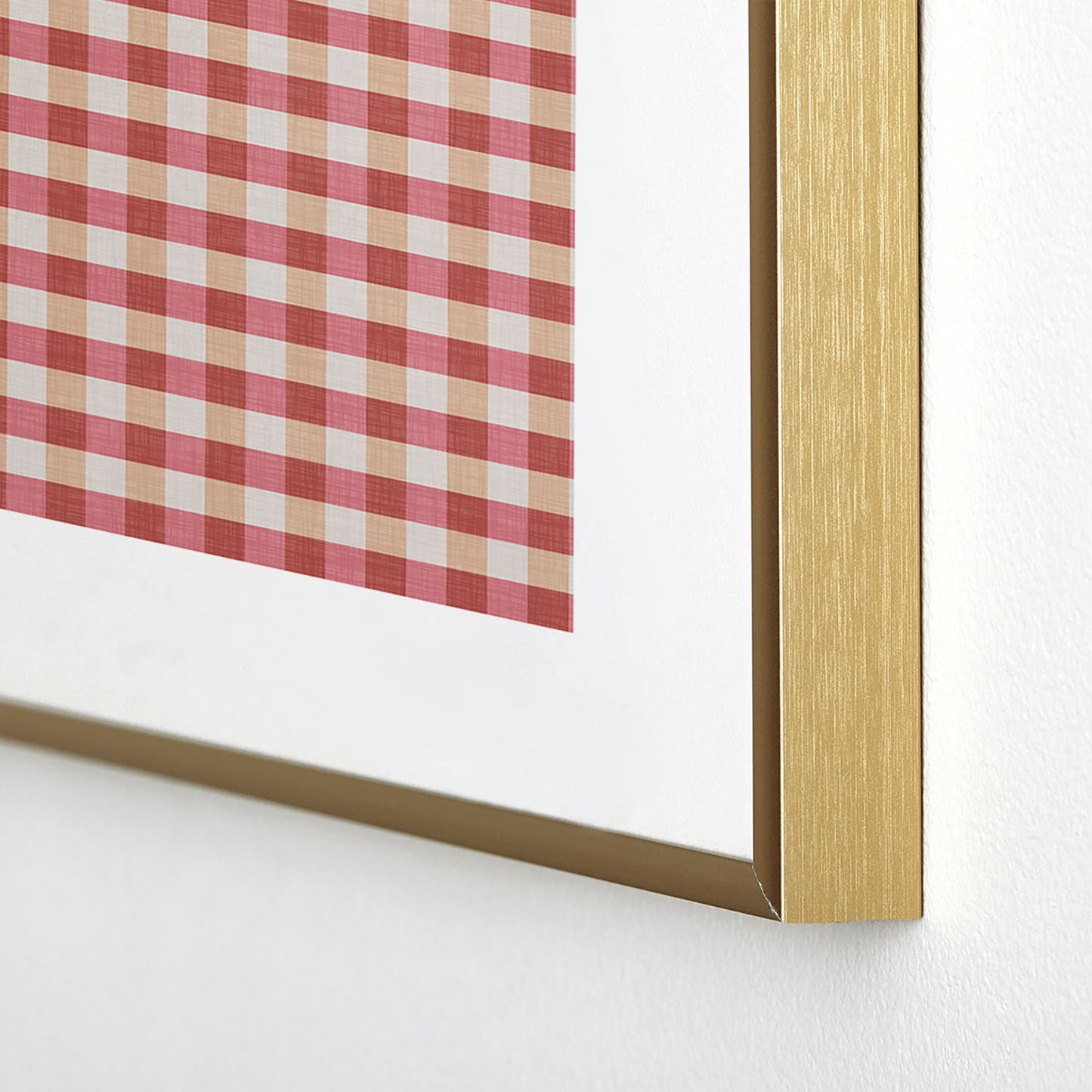 Avenie Cozy Gingham Metal Framed Art Print