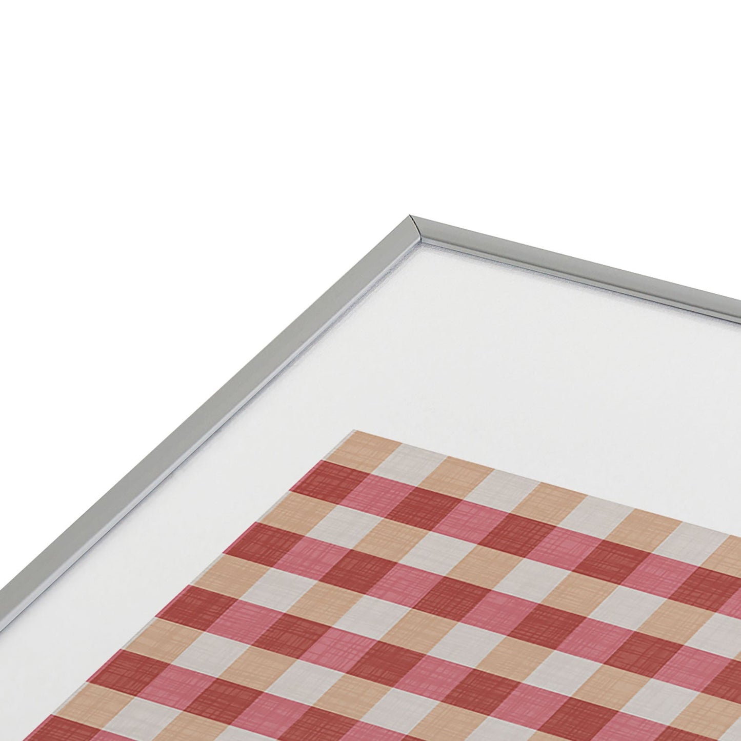 Avenie Cozy Gingham Metal Framed Art Print