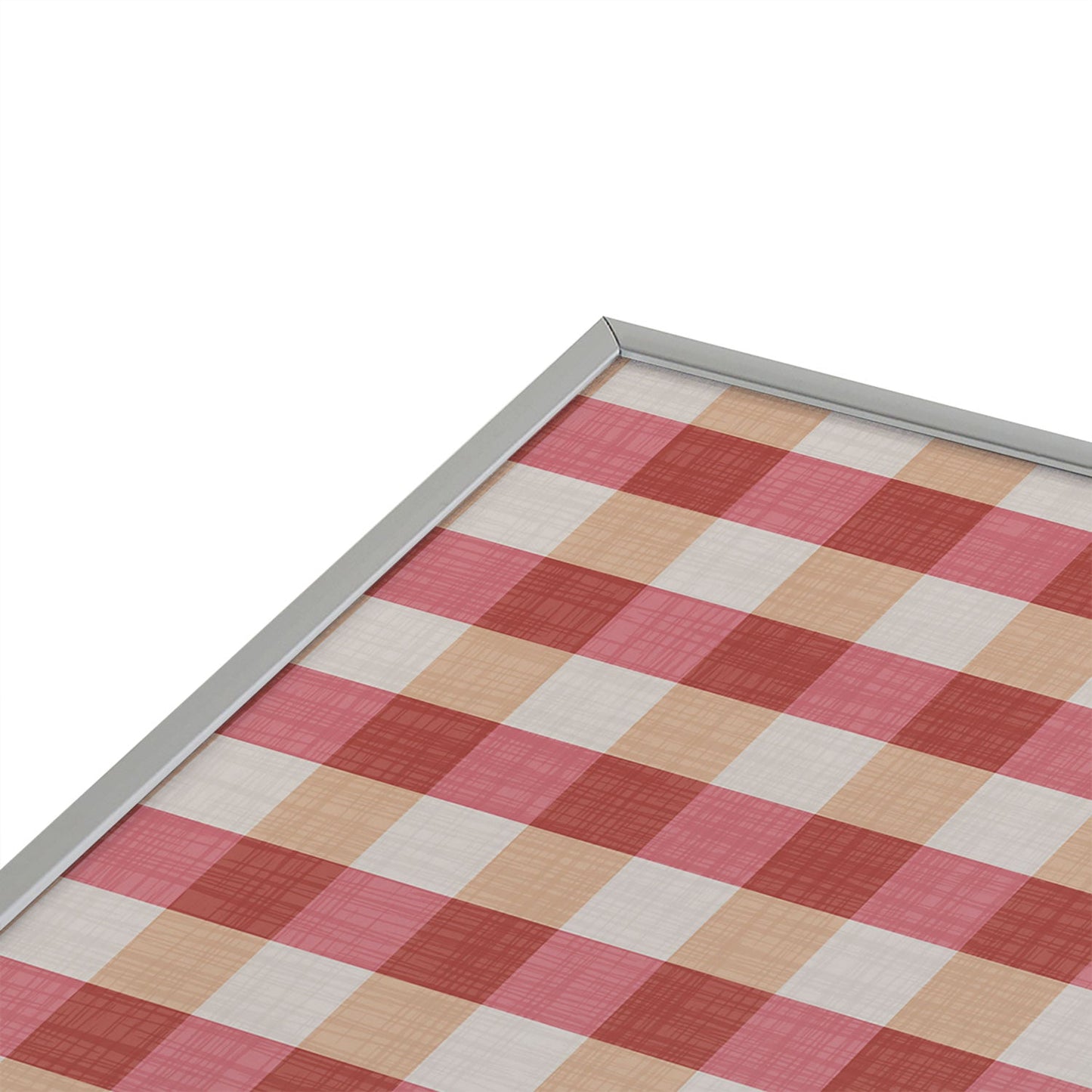 Avenie Cozy Gingham Square Metal Framed Art Print