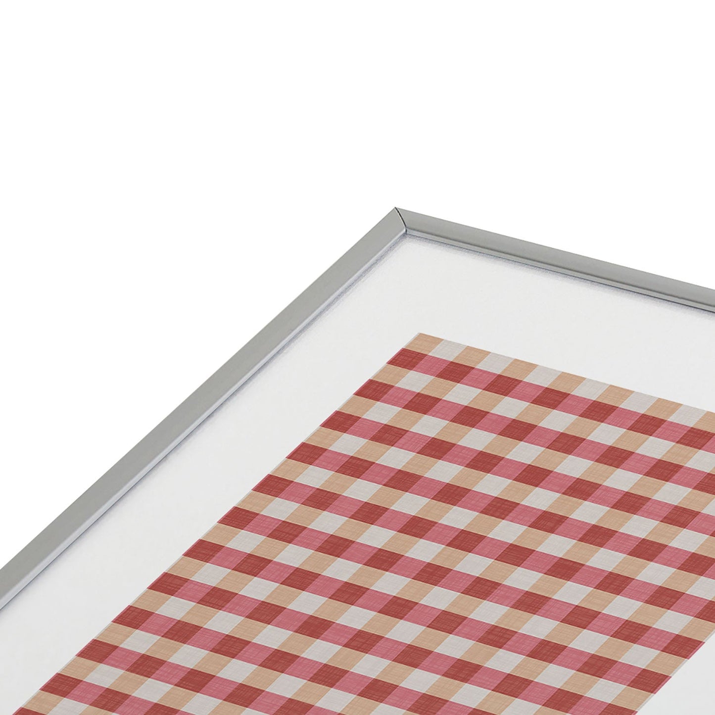 Avenie Cozy Gingham Metal Framed Art Print