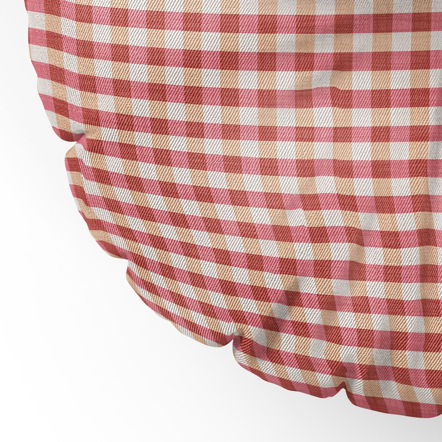 Avenie Cozy Gingham Floor Pillow Round