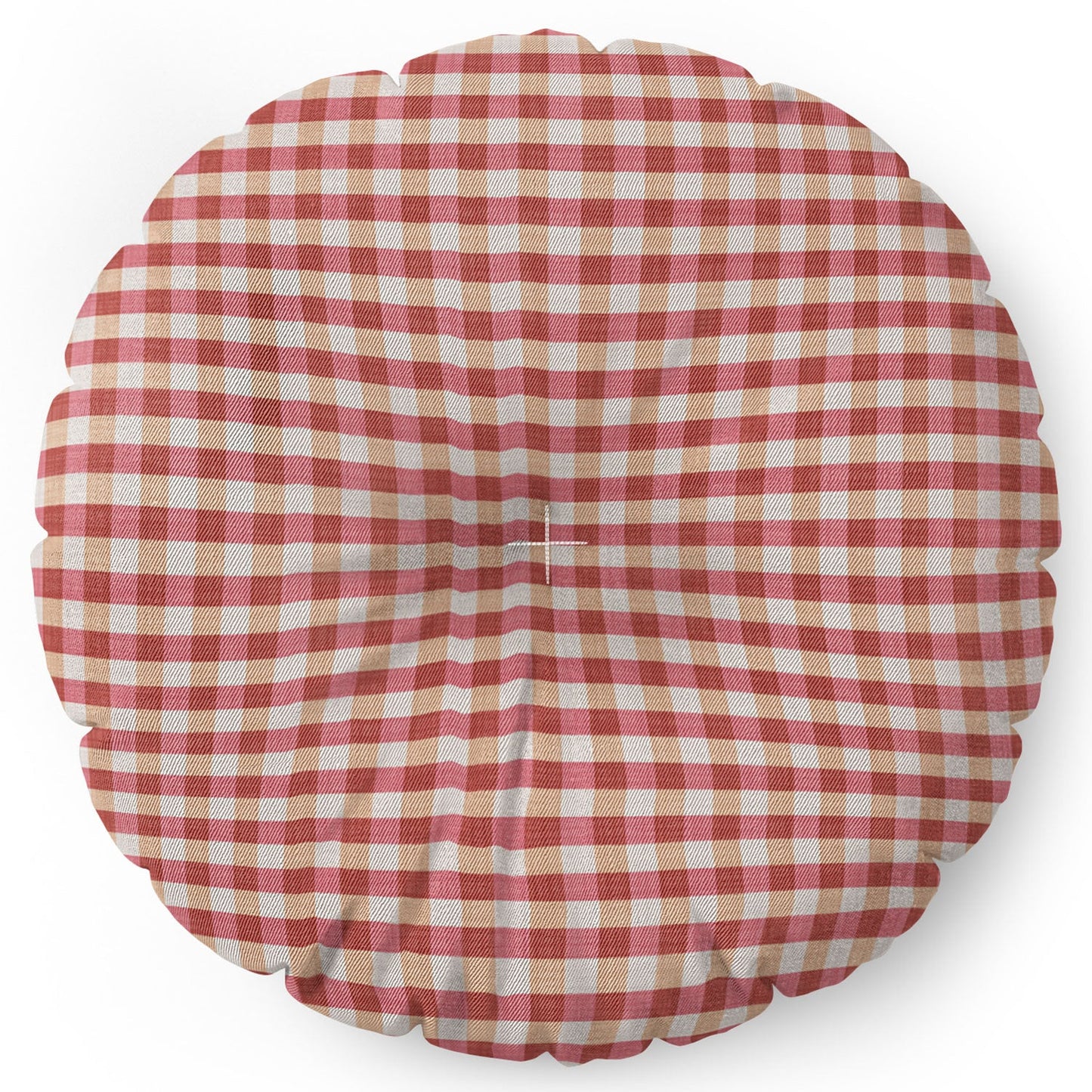 Avenie Cozy Gingham Floor Pillow Round