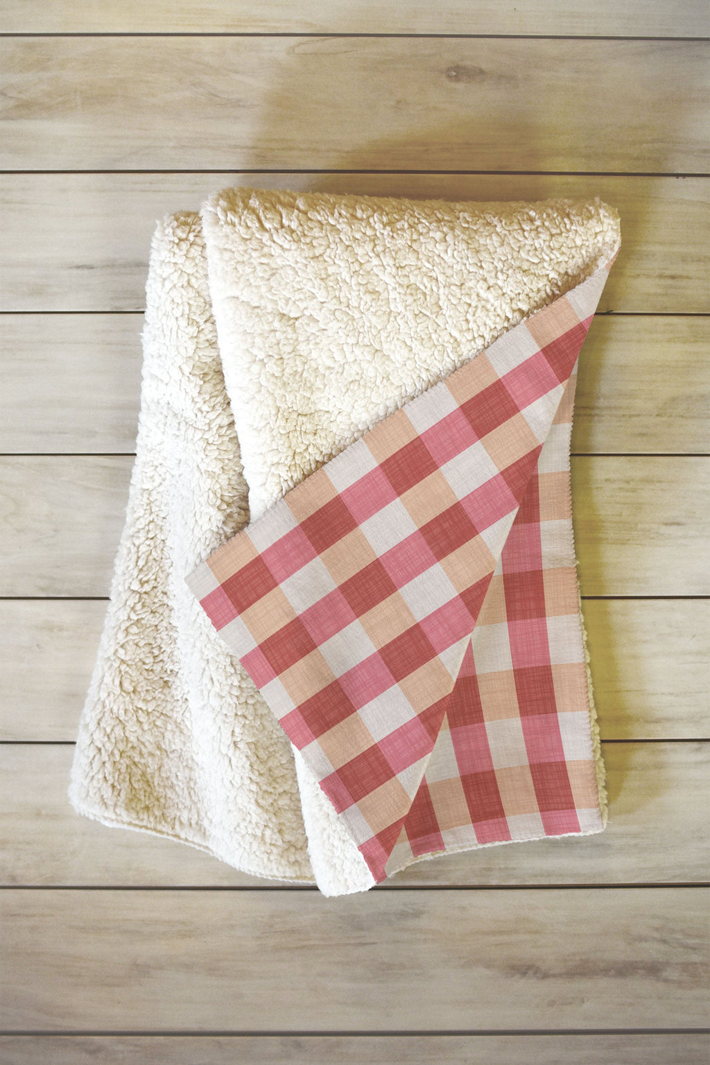 Avenie Cozy Gingham Fleece Throw Blanket