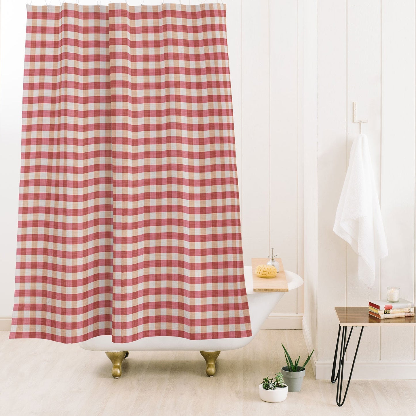 Avenie Cozy Gingham Shower Curtain