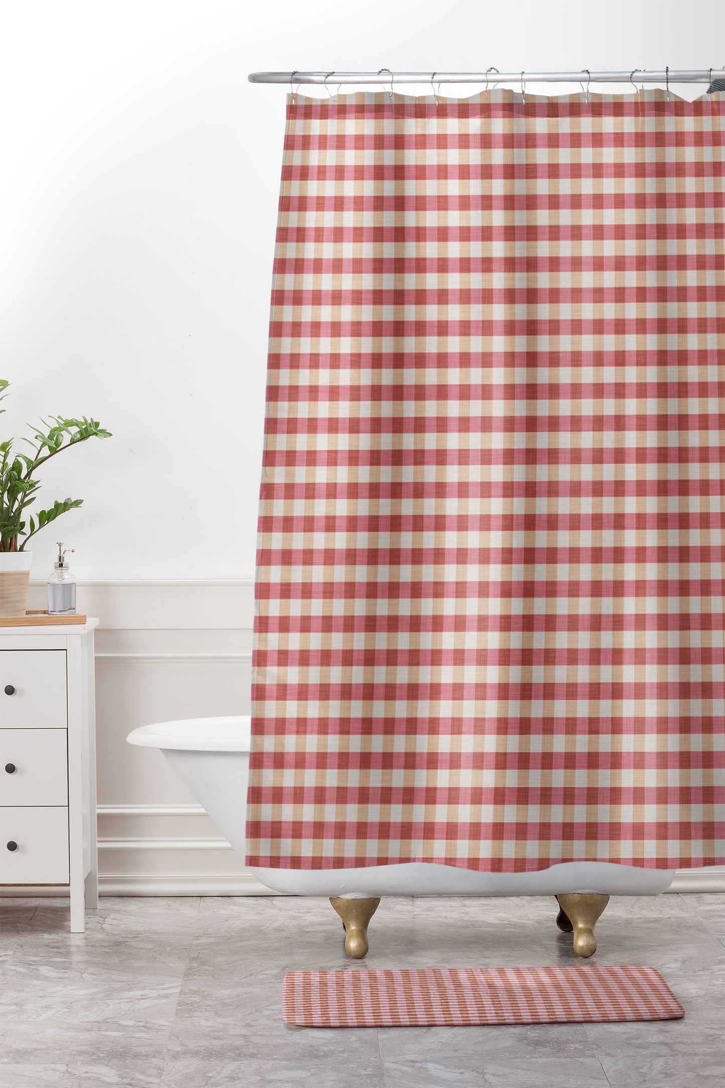 Avenie Cozy Gingham Memory Foam Bath Mat