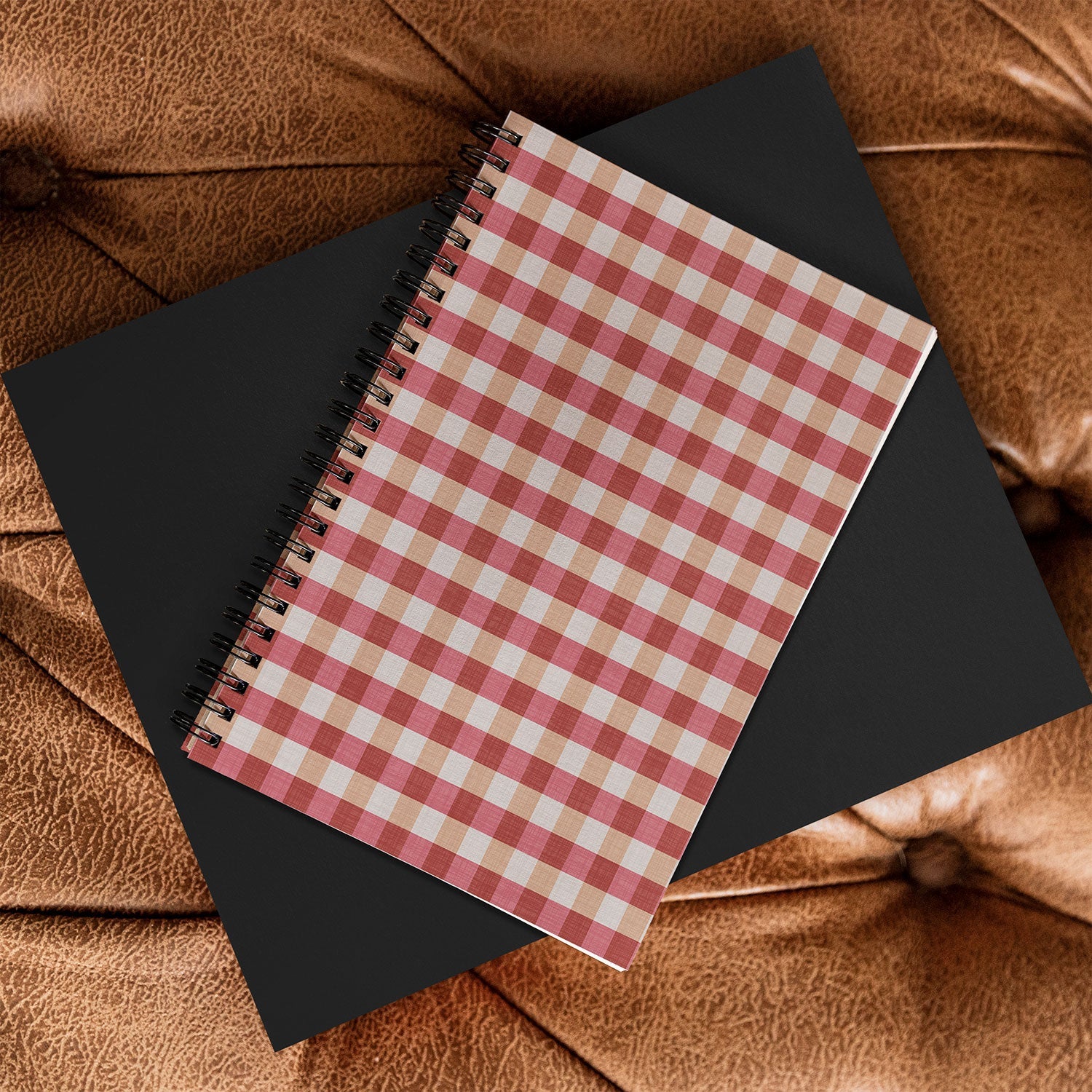 Avenie Cozy Gingham Spiral Notebook