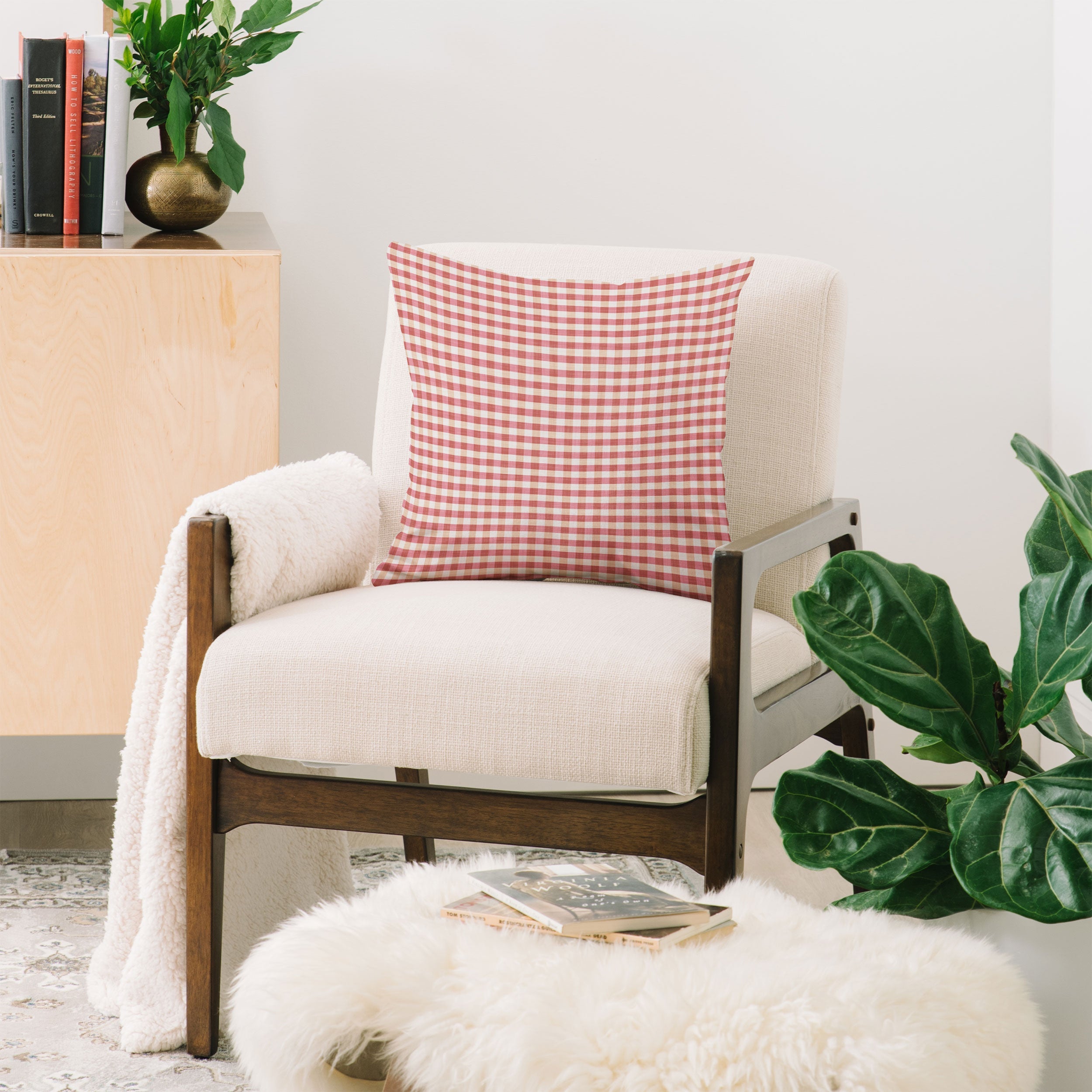 Avenie Cozy Gingham Throw Pillow