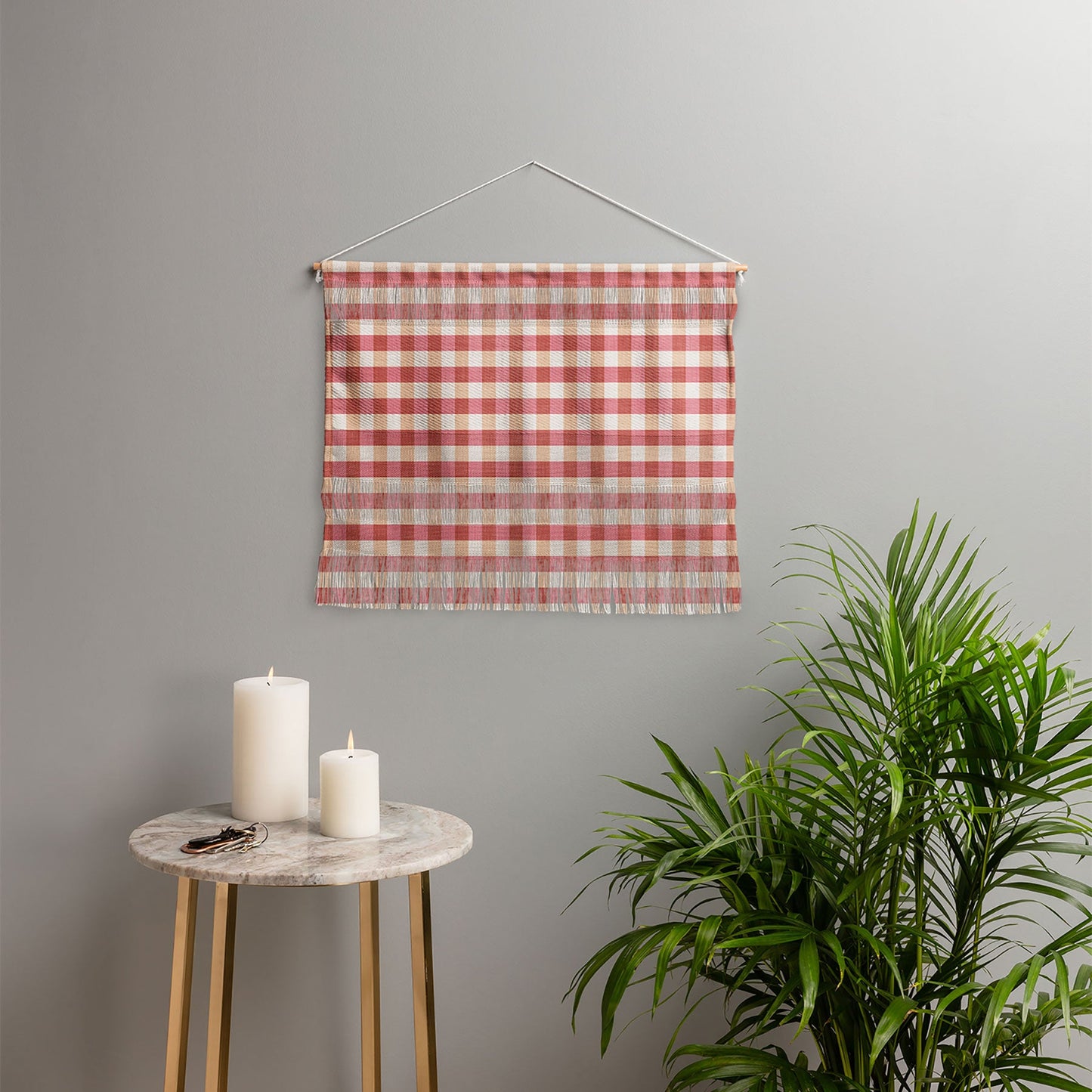 Avenie Cozy Gingham Wall Hanging Landscape