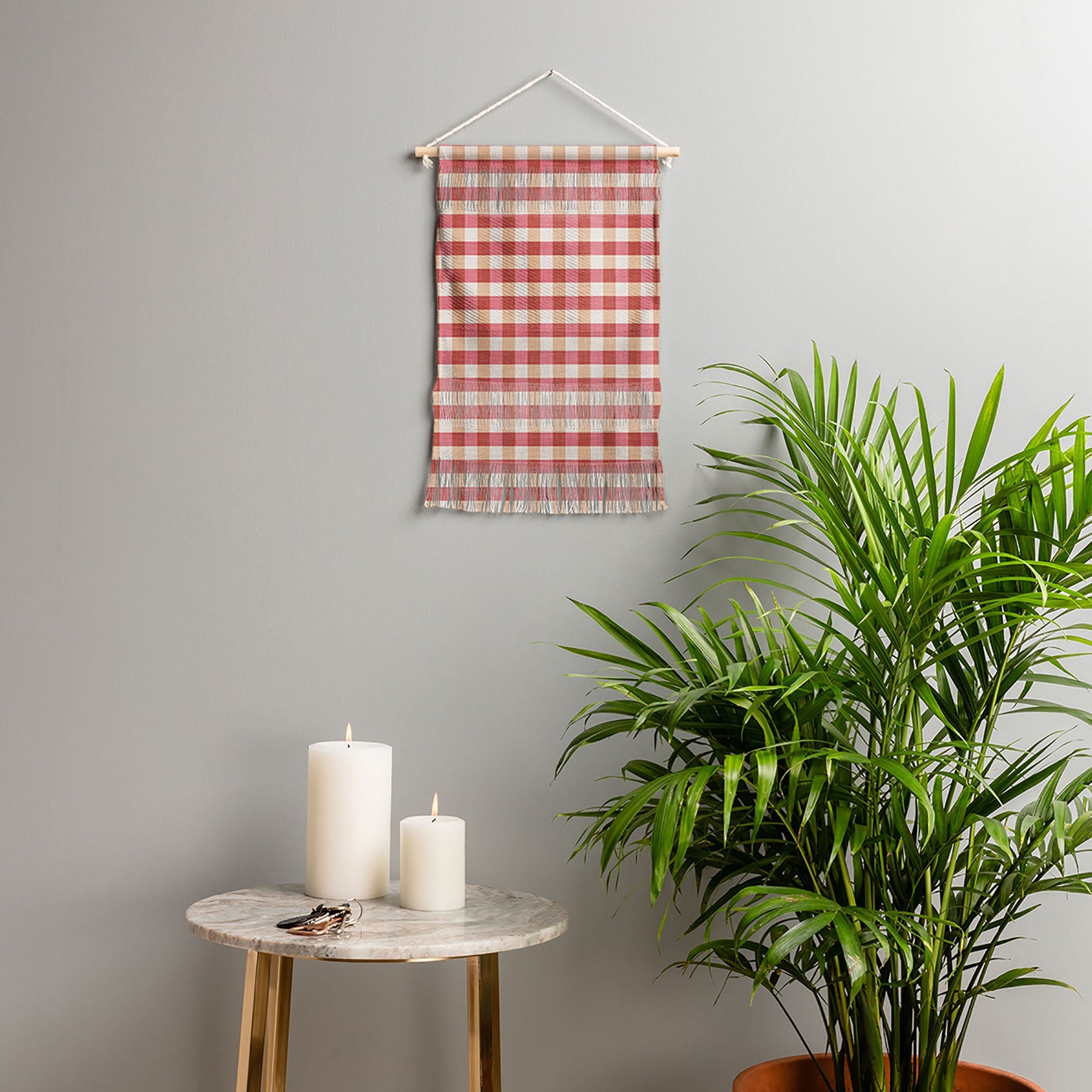 Avenie Cozy Gingham Wall Hanging Portrait