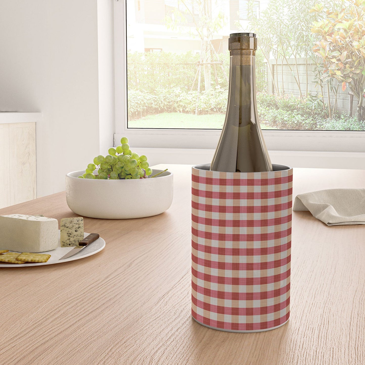 Avenie Cozy Gingham Wine Chiller
