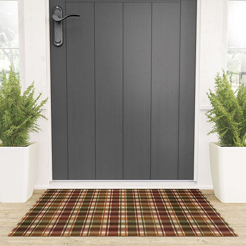 Avenie Cozy Vintage Plaid Welcome Mat