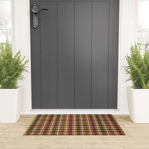 Avenie Cozy Vintage Plaid Welcome Mat