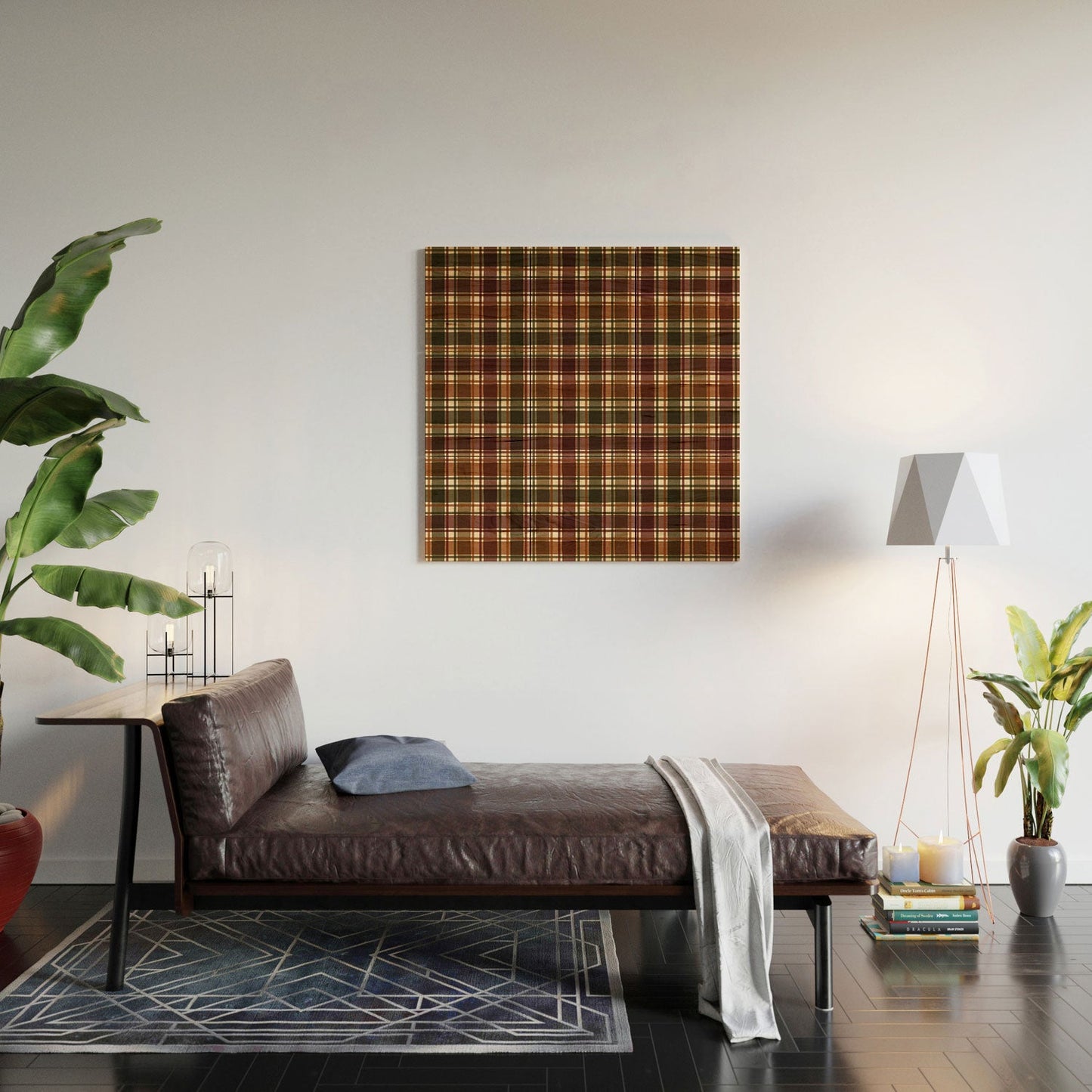 Avenie Cozy Vintage Plaid Wood Wall Mural