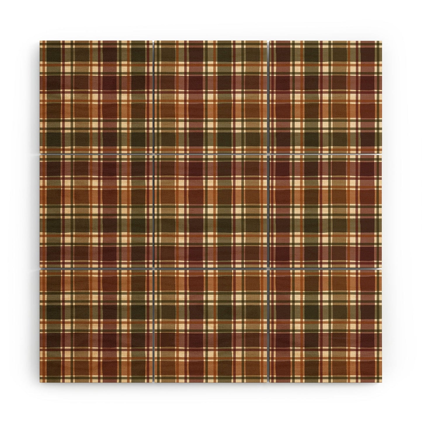 Avenie Cozy Vintage Plaid Wood Wall Mural