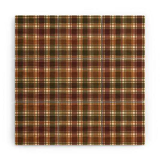 Avenie Cozy Vintage Plaid Wood Wall Mural