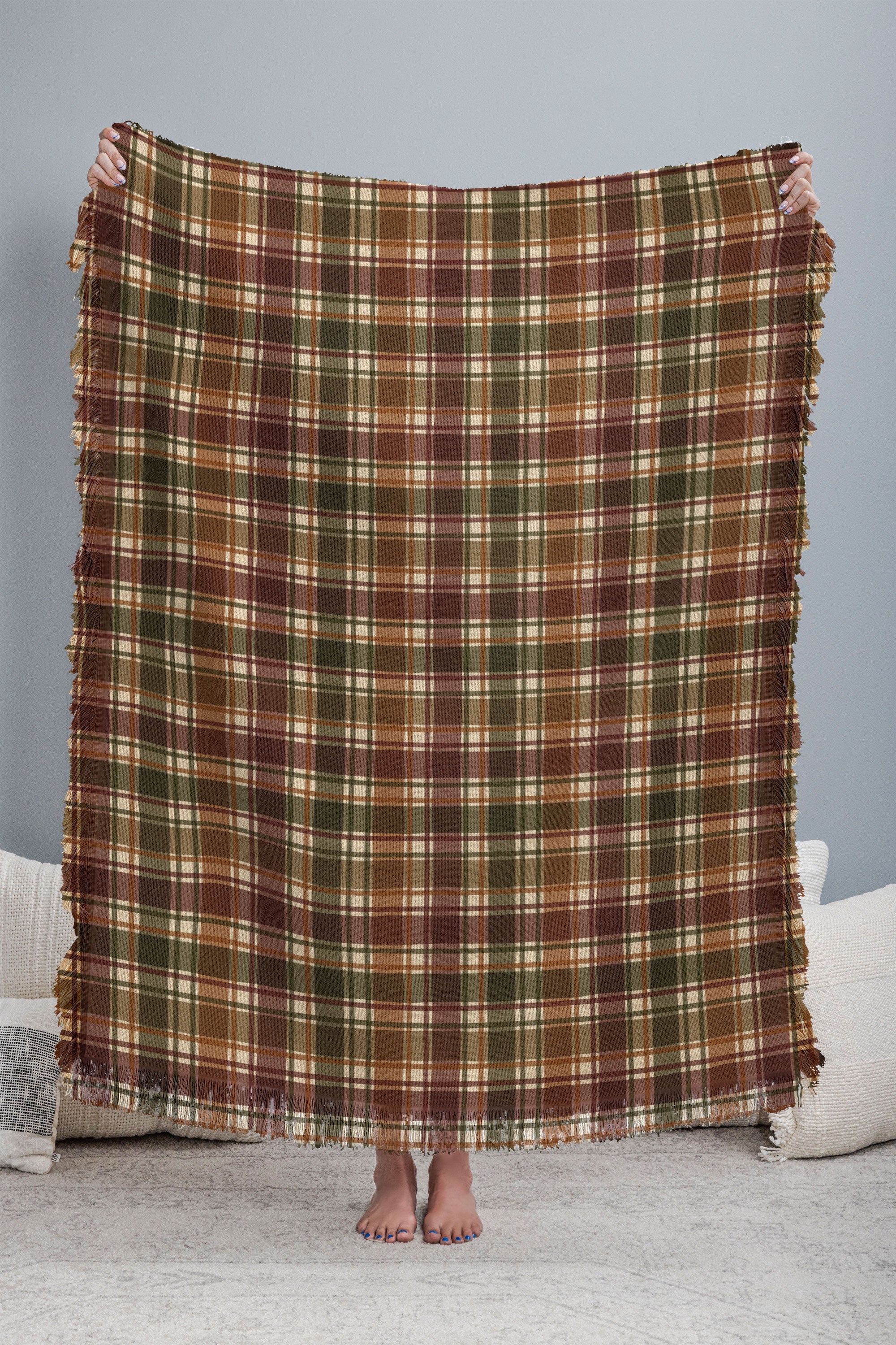 Avenie Cozy Vintage Plaid Throw Blanket