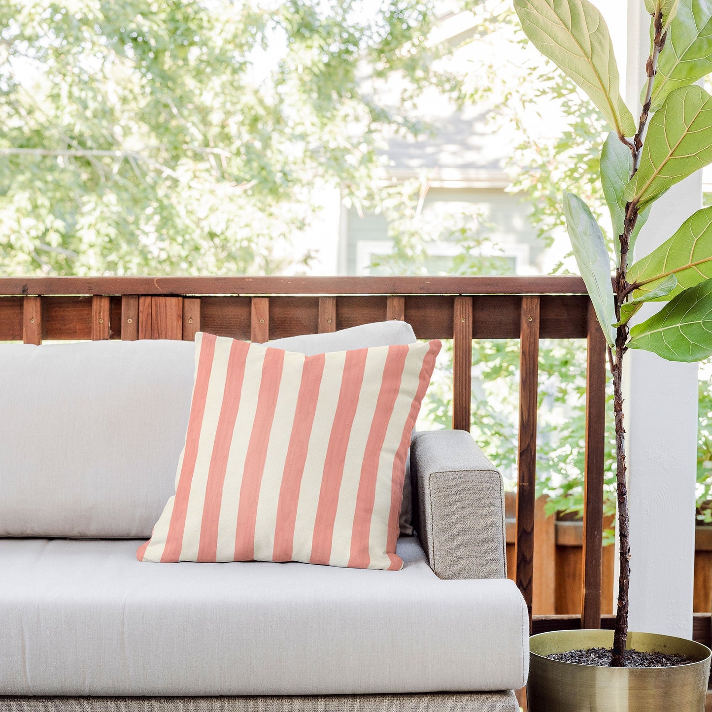 Avenie Fruit Salad Collection Stripes Outdoor Throw Pillow