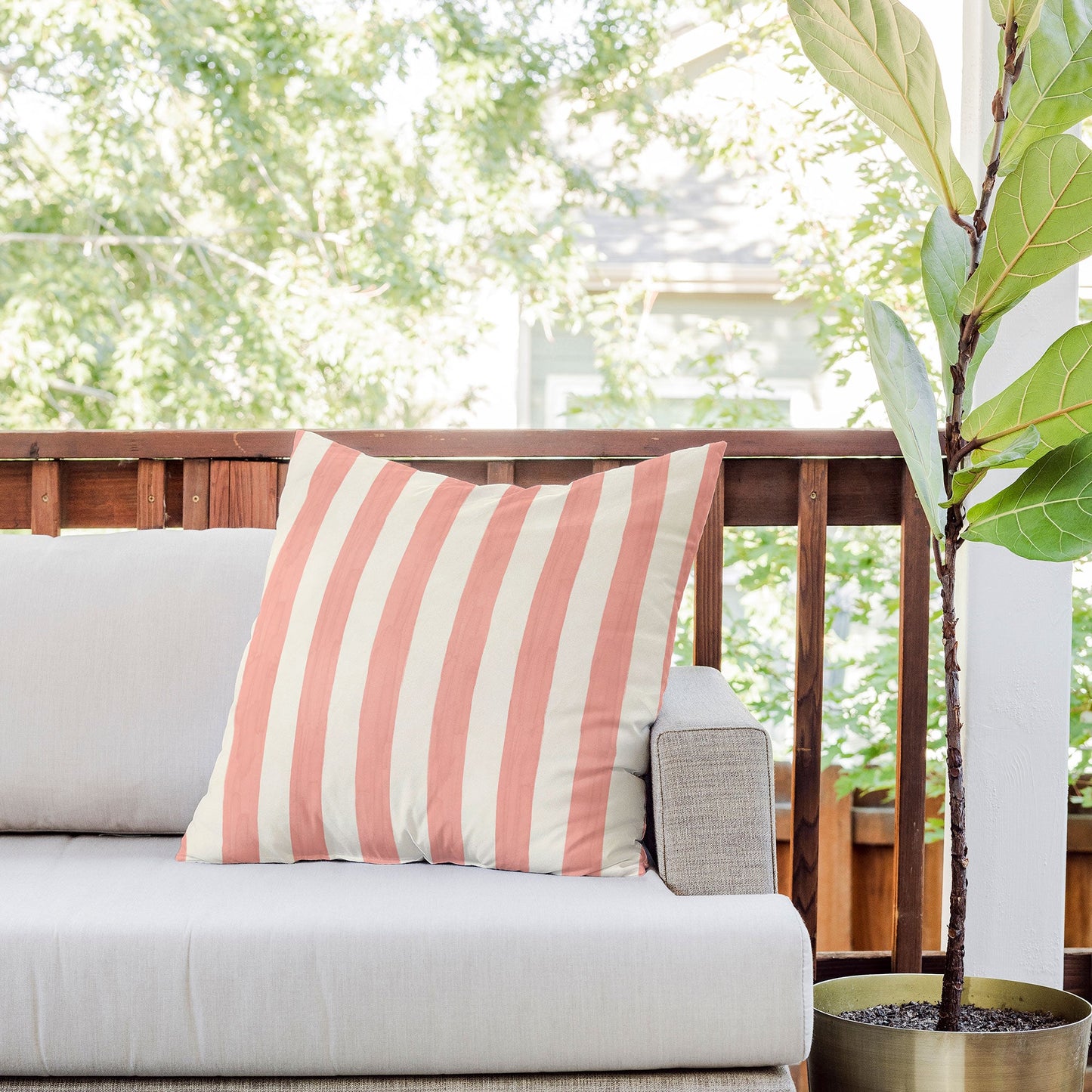 Avenie Fruit Salad Collection Stripes Outdoor Throw Pillow