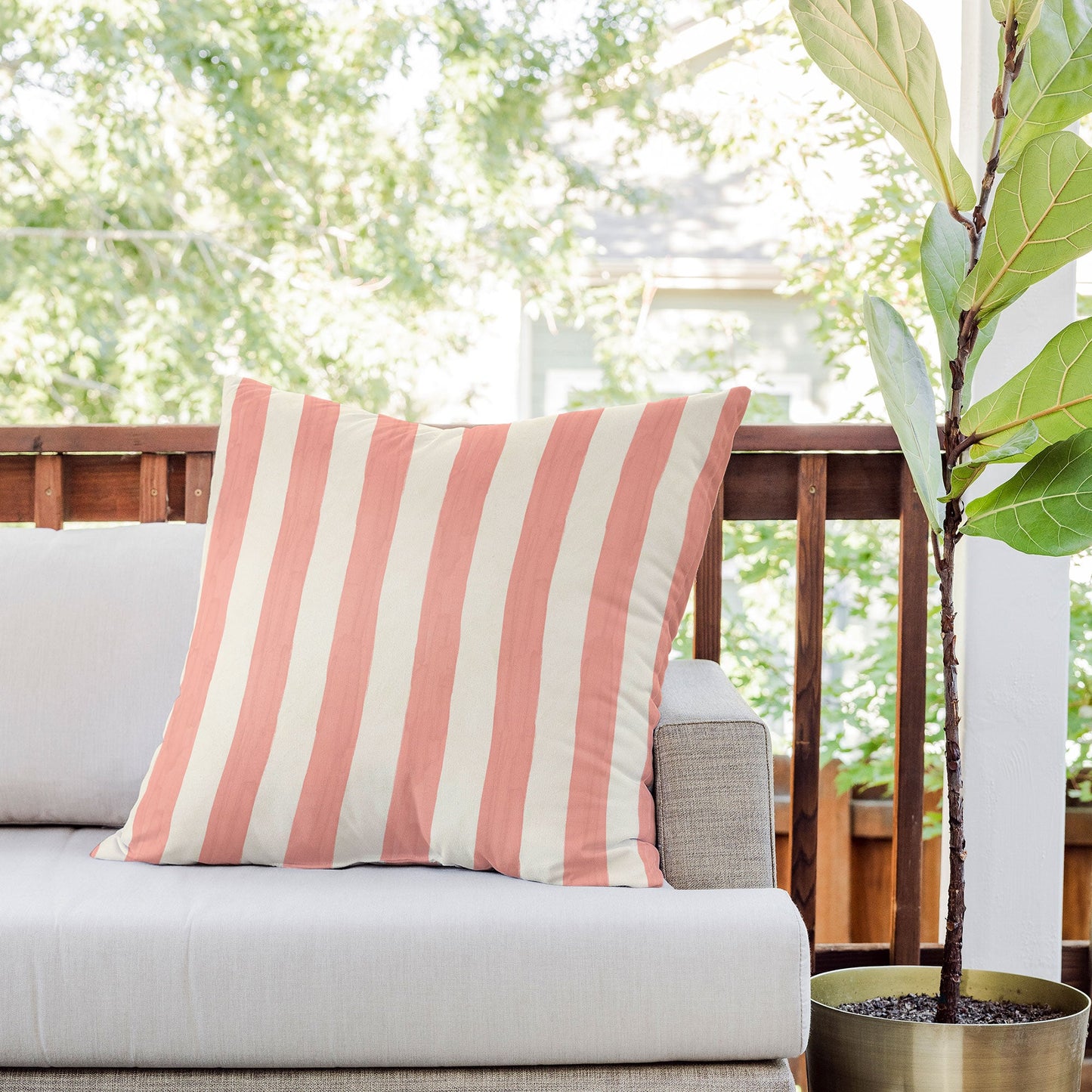 Avenie Fruit Salad Collection Stripes Outdoor Throw Pillow