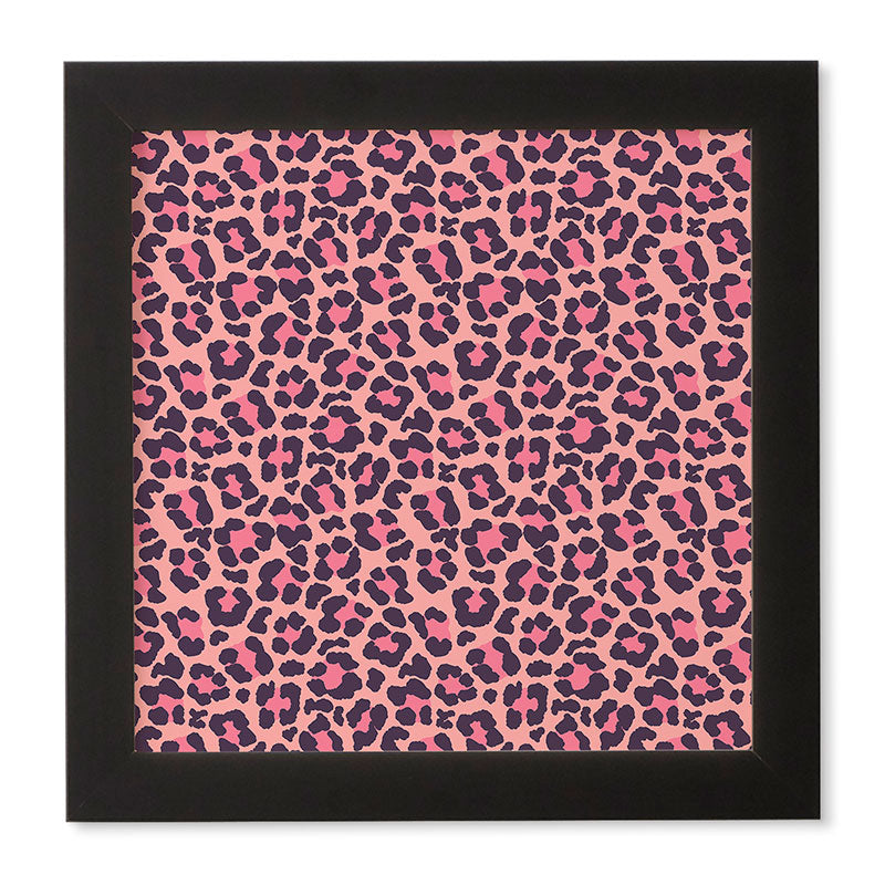 Avenie Leopard Print Coral Pink Framed Wall Art