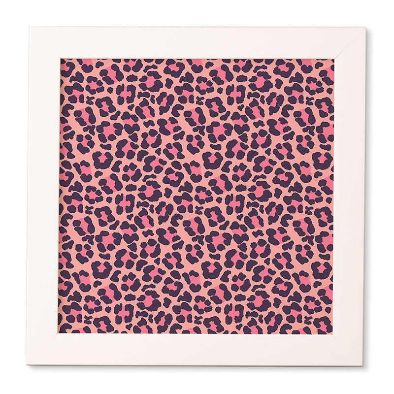 Avenie Leopard Print Coral Pink Framed Wall Art
