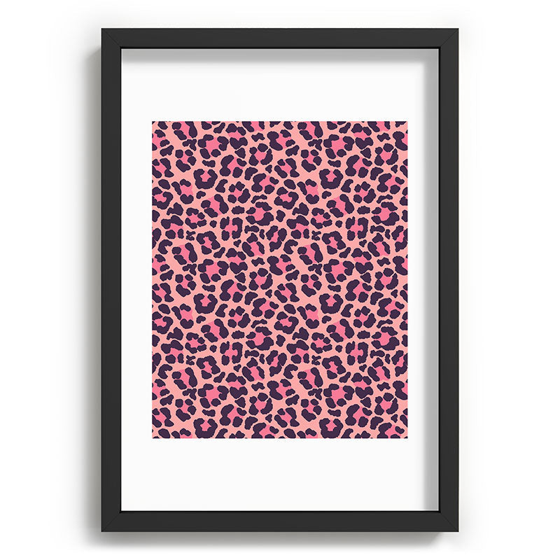 Avenie Leopard Print Coral Pink Recessed Framing Rectangle