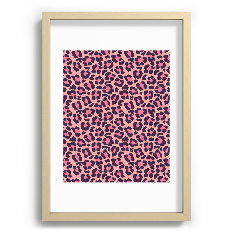 Avenie Leopard Print Coral Pink Recessed Framing Rectangle