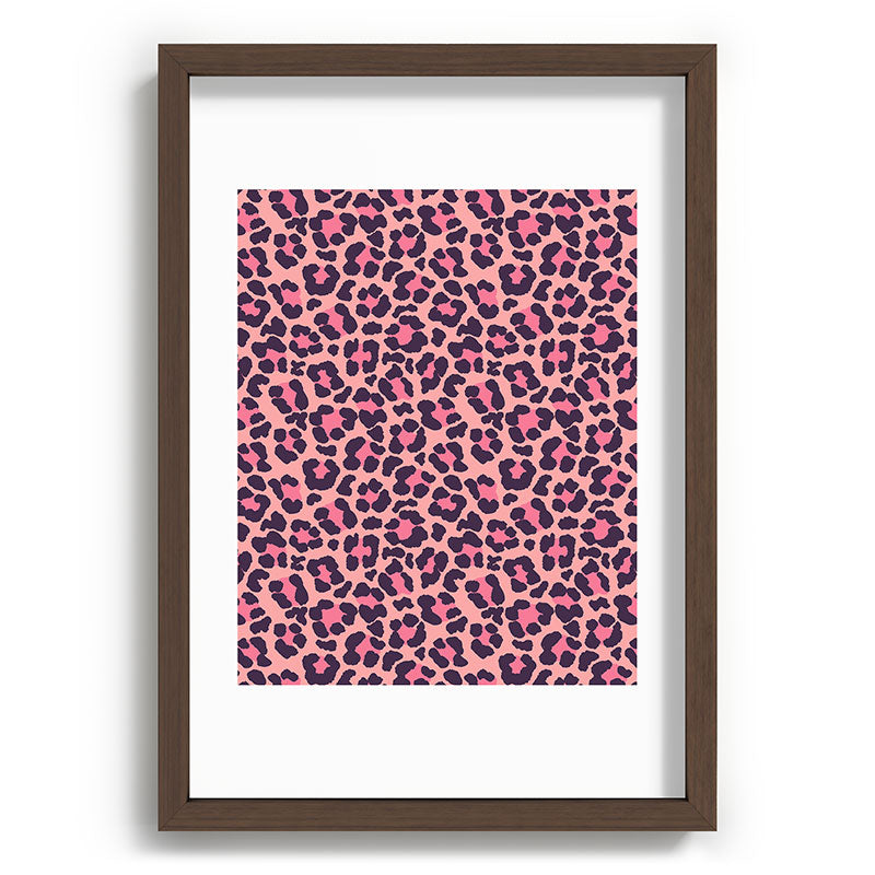 Avenie Leopard Print Coral Pink Recessed Framing Rectangle