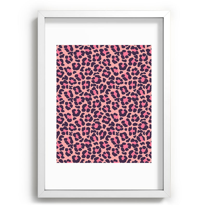 Avenie Leopard Print Coral Pink Recessed Framing Rectangle