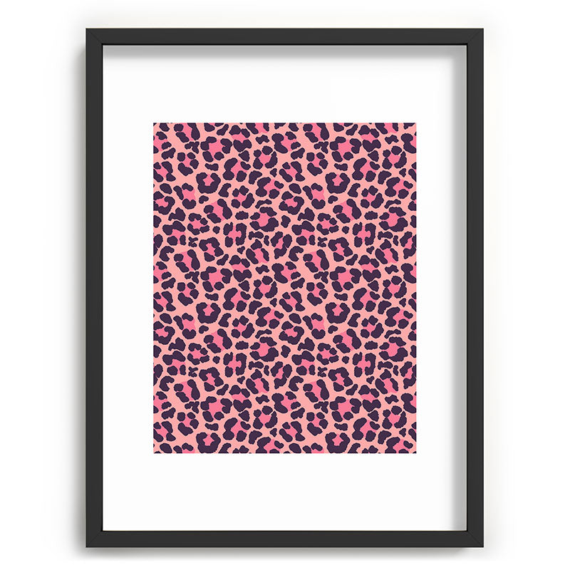 Avenie Leopard Print Coral Pink Recessed Framing Rectangle