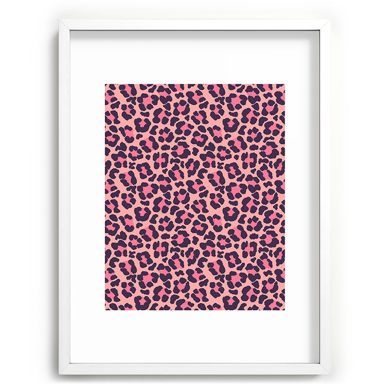 Avenie Leopard Print Coral Pink Recessed Framing Rectangle