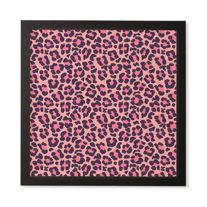 Avenie Leopard Print Coral Pink Framed Wall Art