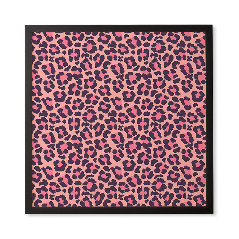 Avenie Leopard Print Coral Pink Framed Wall Art