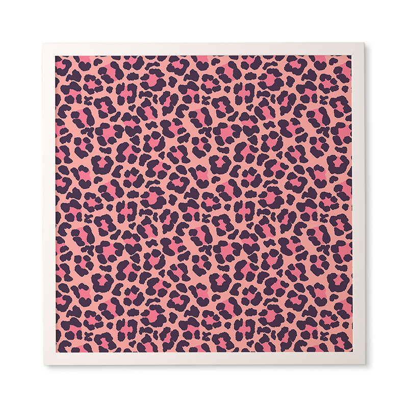 Avenie Leopard Print Coral Pink Framed Wall Art